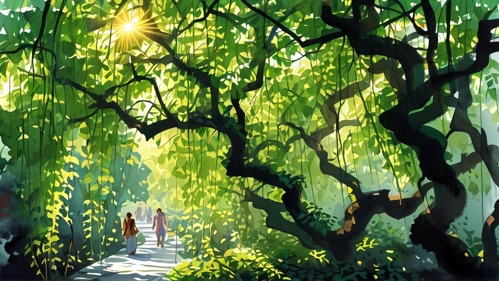 绿叶渐成阴，下有游人归路。