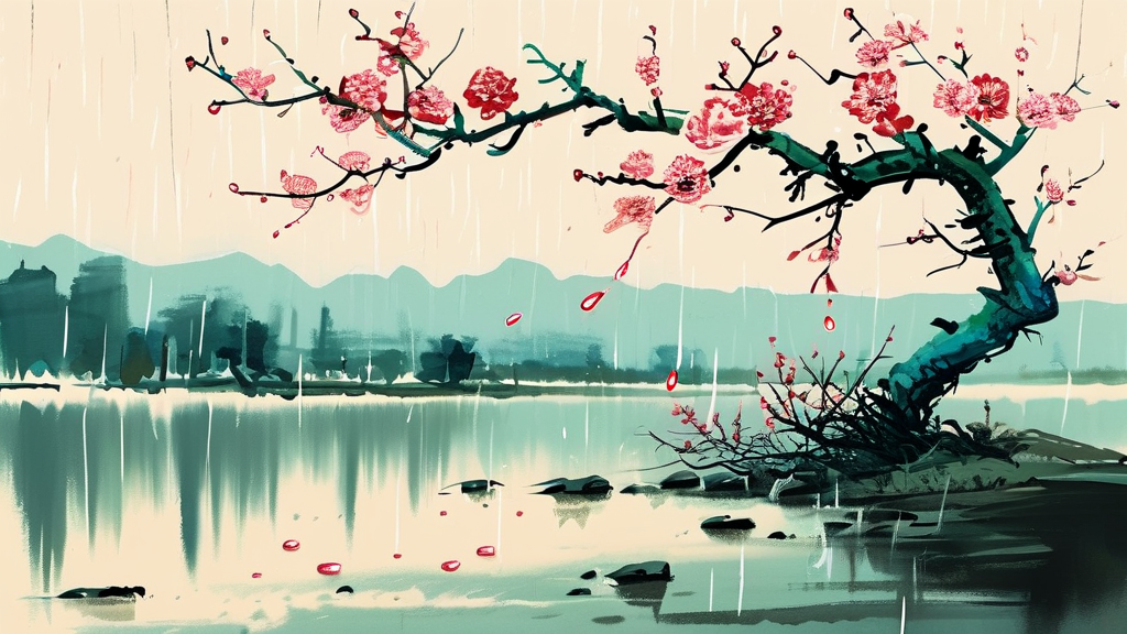 二月春花厌落梅。仙源归路碧桃催。渭城丝雨劝离杯。